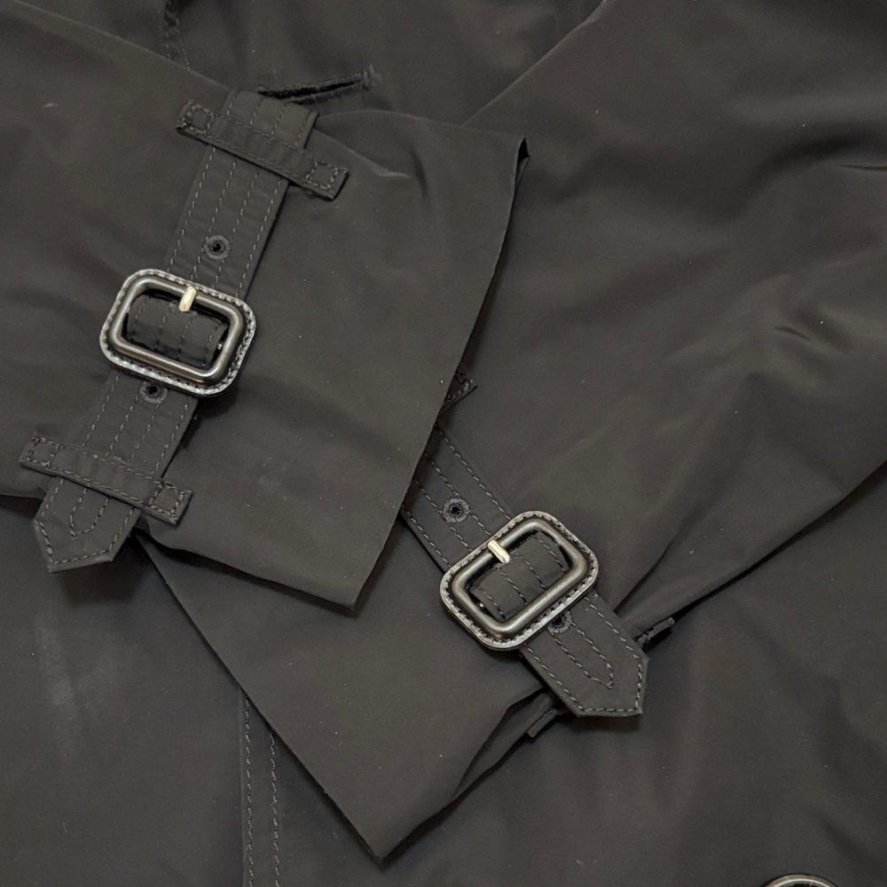 BURBERRY BRIT Men's Black Double-Breasted Trench Coat Size M - Picture 8 of 16